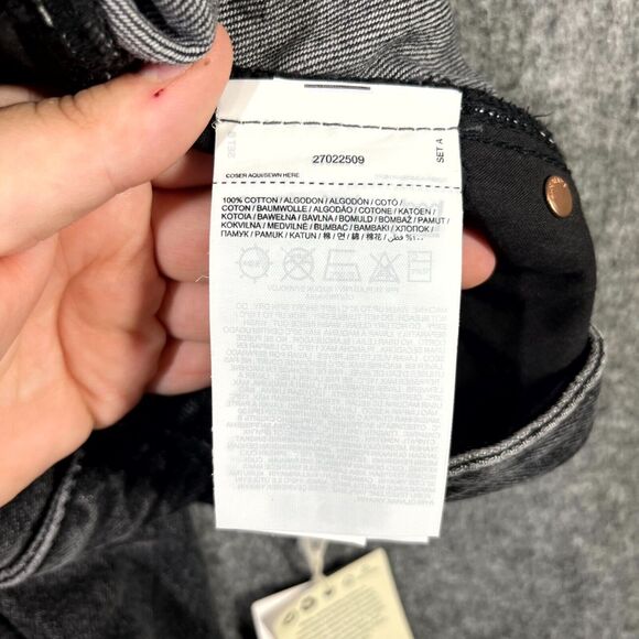 MNG Mango High Waist Tapered Fit Jeans Black Womens Size USA 6 EUR 38 (30x30) - Picture 9 of 15